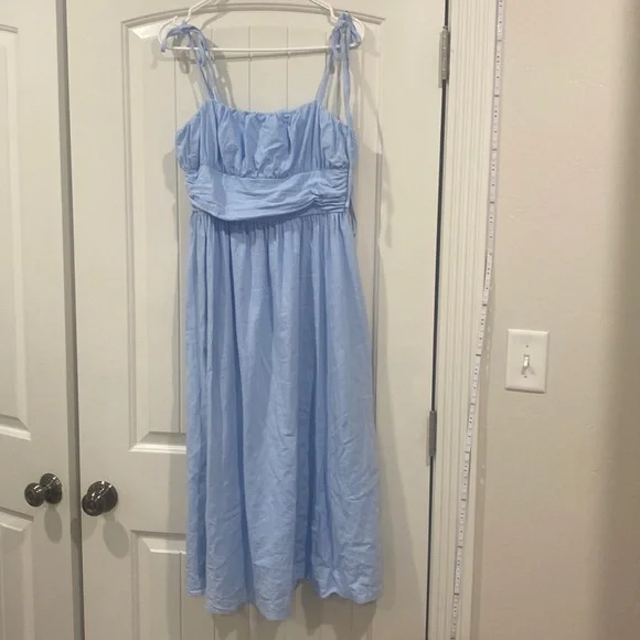 shein dusty blue dress SHEIN LUNE Plus Size Elegant Dusty Blue Summer Dress For Women, Cooling Long Gown, Boho Style Festival Rave Outfit, Spring Break Fashion Stress Relief Dress